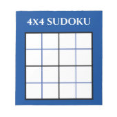  4 door 4 Sudoku Sjabloon Blue Notitieblok (Voorkant)