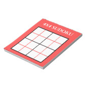4 door 4 Sudoku Sjabloon Red Notitieblok (Linkerzijde)