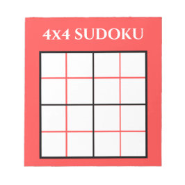  4 door 4 Sudoku Sjabloon Red Notitieblok