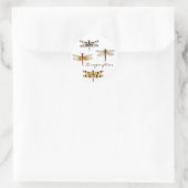4 Dragonvliegen Ronde Sticker (Tas)