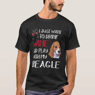4 Drink Wijn En Speel Met Mijn Beagle T-shirt
