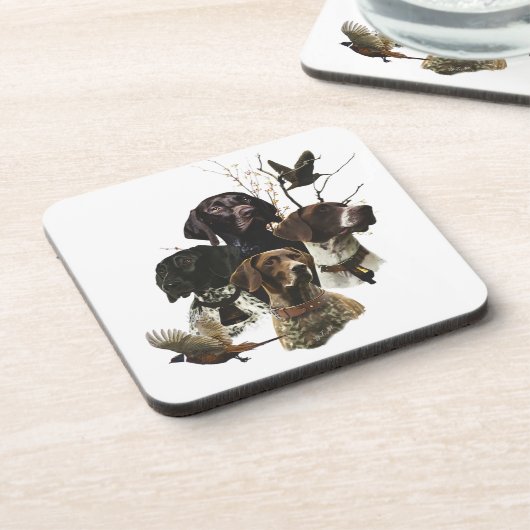 4 Duitse kortharige pointer kleuren Bier Onderzetter (Linkerzijde)