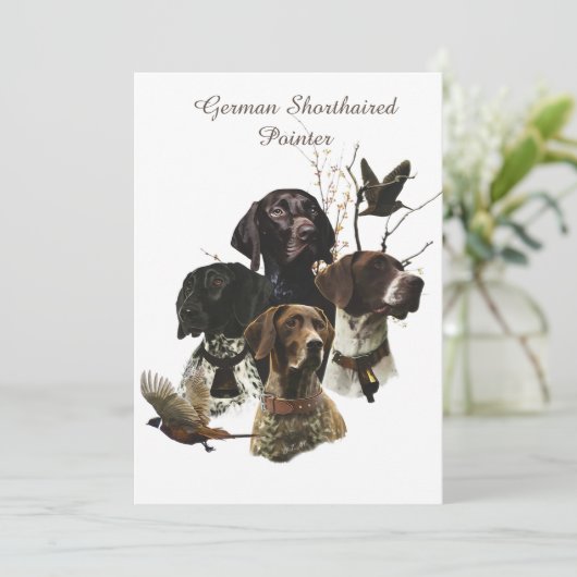 4 Duitse kortharige pointer kleuren Kaart (Staand voorkant)