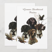 4 Duitse kortharige pointer kleuren Kaart (Voorkant / Achterkant)