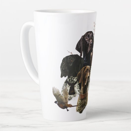 4 Duitse kortharige pointer kleuren Latte Mok (Linkerhoek)