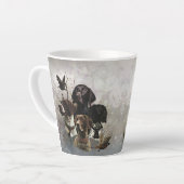 4 Duitse kortharige pointer kleuren Latte Mok (Linkerhoek)