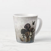 4 Duitse kortharige pointer kleuren Latte Mok (Rechterhoek)