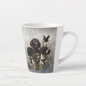 4 Duitse kortharige pointer kleuren Latte Mok (Rechts)