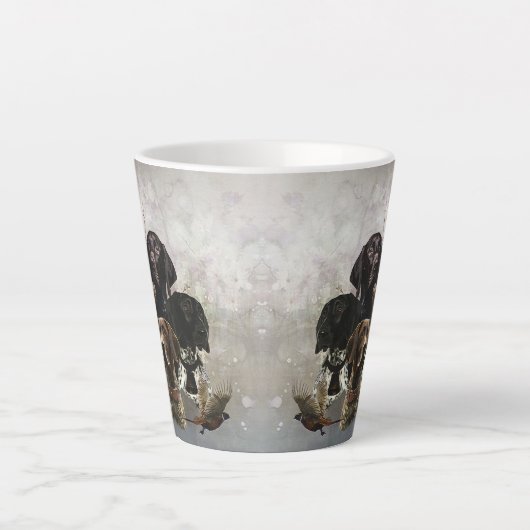 4 Duitse kortharige pointer kleuren Latte Mok (Voorkant)