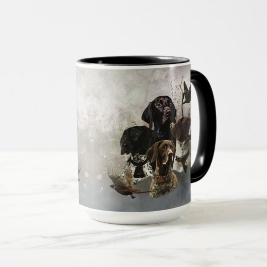 4 Duitse kortharige pointer kleuren Mok (Voorkant rechts)