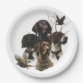 4 Duitse kortharige pointer kleuren Papieren Bordje (Voorkant)