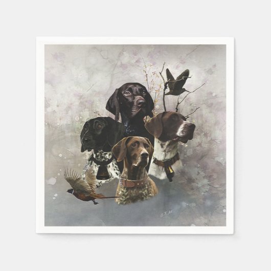 4 Duitse kortharige pointer kleuren Servet (Voorkant)