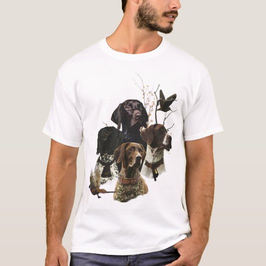 4 Duitse kortharige pointer kleuren T-shirt (Voorkant)