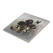 4 Duitse kortharige pointer kleuren Tegeltje (Zijkant)