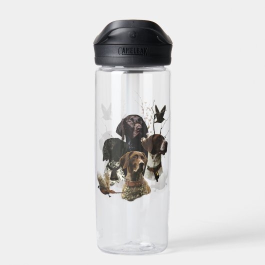 4 Duitse kortharige pointer kleuren Waterfles (Achterkant)