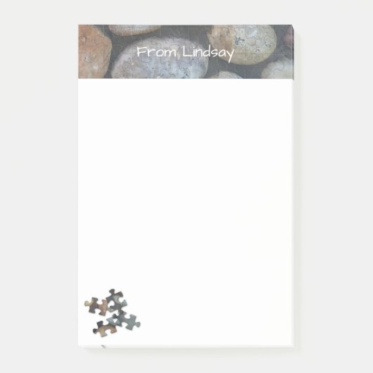 4 Earth Tone Puzzle River Rock Bovengrens Post-it® Notes (Voorkant)
