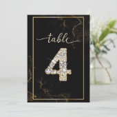 4 Elegante Diamant Afdrukbare Tafelnummers (Staand voorkant)