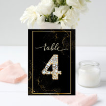 4 Elegante Diamanten Afdrukbare Tafel Nummers