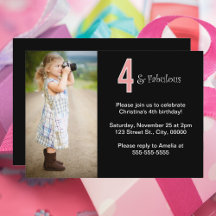 4 en Fabulous Custom Foto Verjaardag