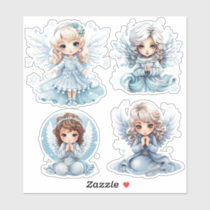 4 Engel meisjes winter Sticker