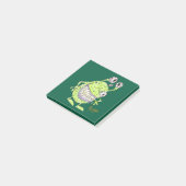 4 Eye Green Monster Alien cartoon Sticky Notes (Schuin)