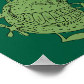 4 eyed green alien monster all green poster (Hoek)