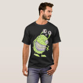 4 eyed green alien monster t-shirt (Voorkant volledig)