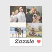 4 Familie Fotocollage Aangepast Sticker (Vel)