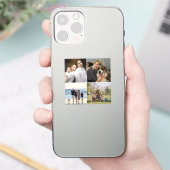 4 familiefotocollage op maat sticker (Telefoon)