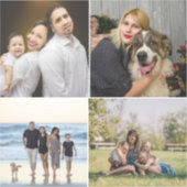 4 familiefotocollage op maat sticker (Voorkant)