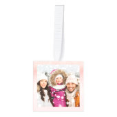 4 Familiefoto's Vrolijk Kerstfeest Keepsake Roze Decoratie (Voorkant)