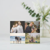 4 Family Photo Collage Custom Briefkaart (Staand voorkant)