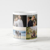  4 Family Photo Collage Custom Grote Koffiekop (Voorkant)