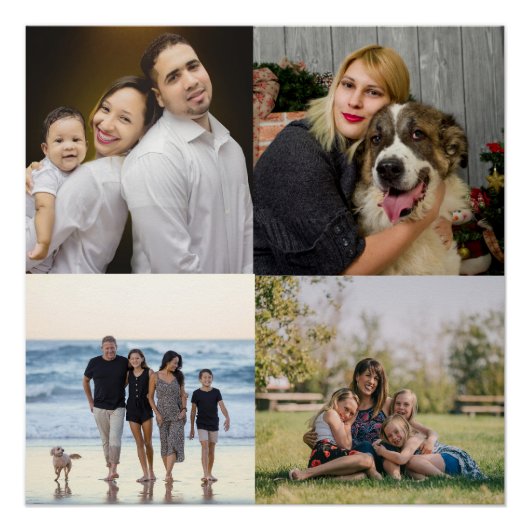 4 Family Photo Collage Custom Perfect Poster (Voorkant)