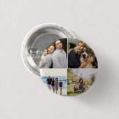  4 Family Photo Collage Custom Ronde Button 3,2 Cm (Voorkant /achterkant)