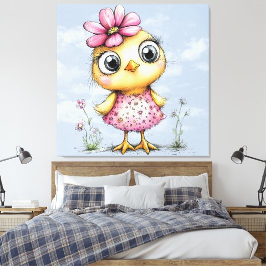 #4  Fantasie Kuiken Canvas Afdruk (Insitu (Slaapkamer))