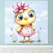 #4  Fantasie Kuiken Canvas Afdruk (Insitu (Houten vloer))