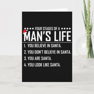 4 Fasen van het leven van een man-fijne Santa-kers Kaart