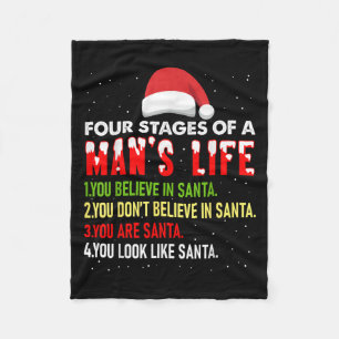 4 fasen van het leven van het Man Funny Santa Chri Fleece Deken
