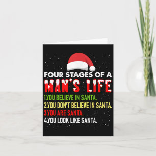 4 fasen van het leven van het Man Funny Santa Chri Kaart