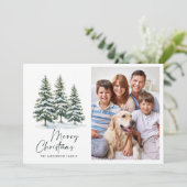 4 FHOTO minimalistische kerstboombegroeting Feestdagenkaart (Staand voorkant)