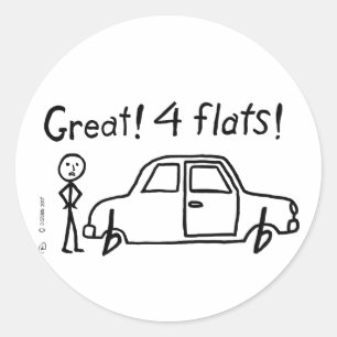 4 Flats Ronde Sticker