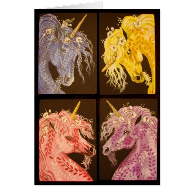 4 Floral Unicorns (Voorkant)
