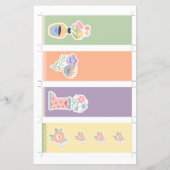 4 Florale Bladwijzer van Kawaii met uitsnijdende h (Achterkant)