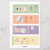 4 Florale Bladwijzer van Kawaii met uitsnijdende h (Voorkant)