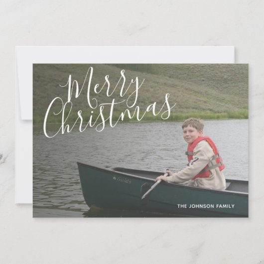 4 Foto (3 op de achterzijde) Vroege kerstkalligraf Feestdagenkaart (Voorkant)