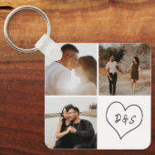 4 Foto Aangepast Initiaal voor inkolling Hartelijk Sleutelhanger (Voorkant)