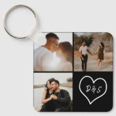4 Foto Aangepast Initiaal voor inkolling Hartelijk Sleutelhanger (Voorkant)