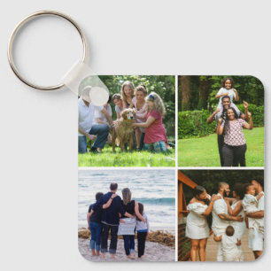 4 Foto Aangepaste Collage Gepersonaliseerde Sleute Sleutelhanger
