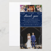 4 Foto Aangepaste kleur bruiloft Dank u fotokaarte Bedankkaart (Voorkant / Achterkant)